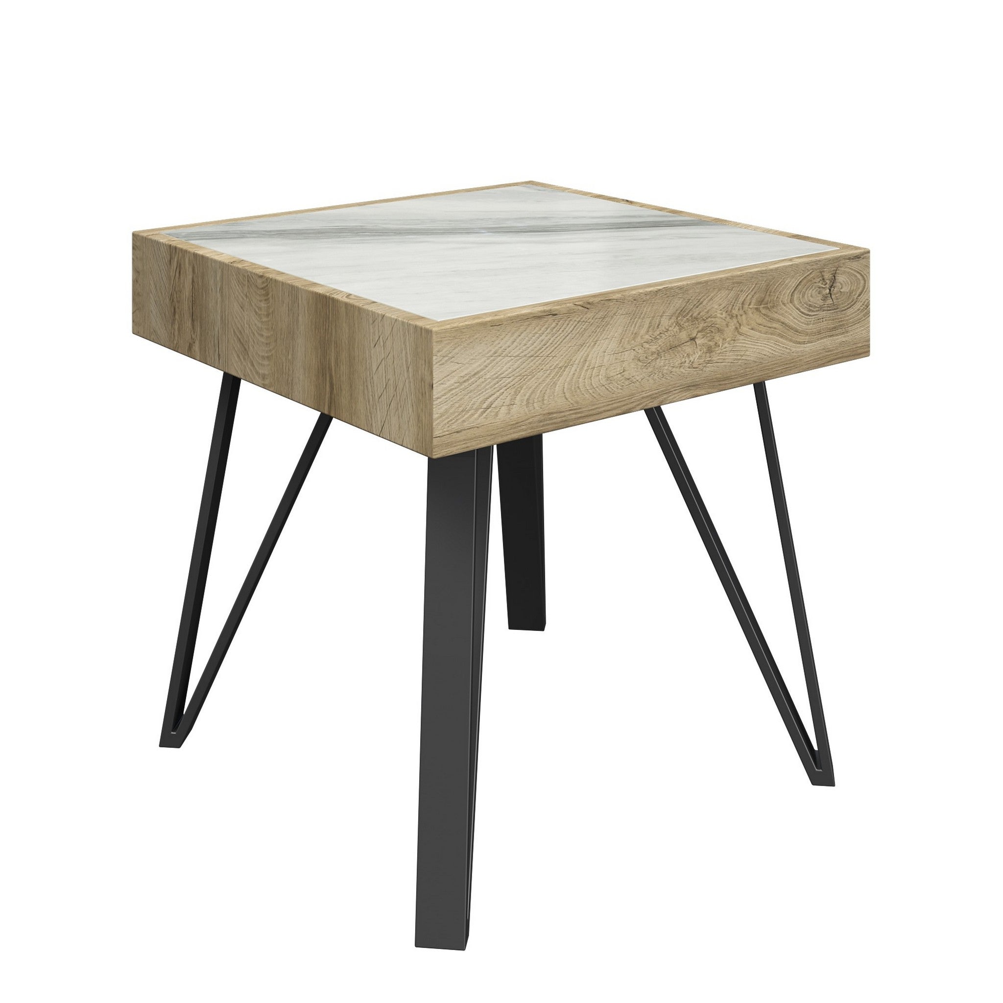 Viking White Ceramic Side Table
